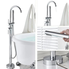  Modern, padlón álló fürdőkádcsaptelep, egy fogantyú, 360¬∞ forgó kifolyó, króm csaptelep