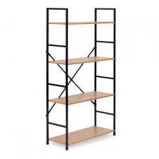 Modern széles fa könyvespolc 4 polccal LOFT bútor