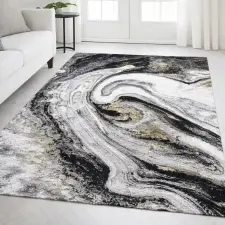  Modern szőnyeg Marble 163 (Black) 60x110cm Fekete-Arany lakástextília