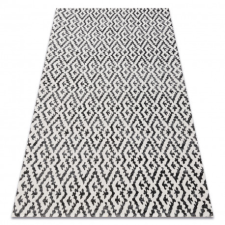 Modern szőnyeg MUNDO E0621 geometriai szabadtéri bézs / fekete 120x170 cm lakástextília