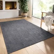  Modern szőnyeg Rio 3D Random (Antracit) 80x150cm Sötét Szürke lakástextília