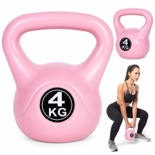 ModernHome Kettlebell súlyzó 4 kg - Rózsaszín kézisúlyzó