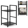ModernHome Könyvespolc, ModernHome CWJ302448, 48,5 x 29 x 23,5 cm, fekete, 2 polcos, fém váz, MDF polc, padlóvédő lábak