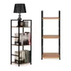 ModernHome Könyvespolc, ModernHome CWJ302480L, 80 x 29 x 23,5 cm, vad tölgy, 3 polcos, fém váz, MDF polc, falhoz rögzíthető