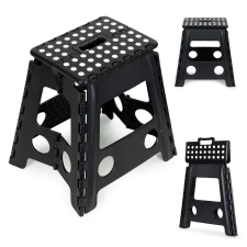 ModernHome Összecsukható Szék - 39 cm Magasságú, 120 kg Terhelhetőségű, Fekete Színben létra és állvány