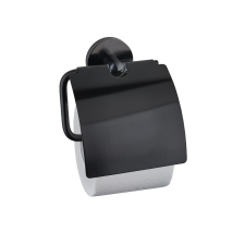 Mofém Fiesta Black WC papír tartó, fedeles fürdőszoba kiegészítő