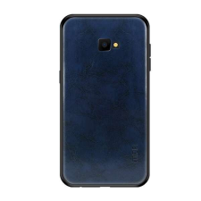 MOFI műanyag telefonvédő (szilikon keret, bőr hatású hátlap) SÖTÉTKÉK Samsung Galaxy J4 Plus (SM-... tok és táska