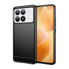 MOFI szilikon telefonvédő (ütésállóság, légpárnás sarok, szálcsiszolt, karbon minta) FEKETE Xiaomi Poco X6 Pro 5G tok és táska