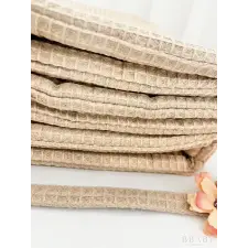  Mogyoró waffle kiságy rácsvédő – puha pamut fejvédő 200x30 cm babaágynemű, babapléd