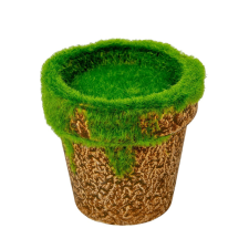  Mohás cserép műa. D9cm M8,5cm dekorációs kellék