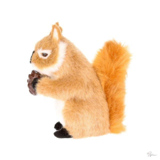  Mókus ülõ, mûanyag, textil, 12x6x12,5 cm, barna dekorációs kellék