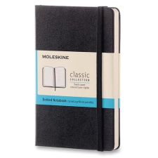 Moleskine S, keményfedeles, pöttyös, fekete füzet