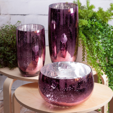  Molly3 üveg váza Rózsaszín 16x28 cm dekoráció