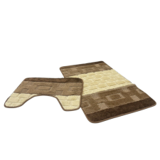 Molly 3802-2 Brown, Barna 2 Részes Fürdőszoba Szőnyeg 50x80 + 50x40cm lakástextília