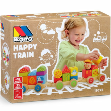 Molto : Nature Happy Train fa vonat építőelemekkel játékszett kisvasút