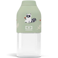 MonBento Positive S Green Racoon, 330 ml, zöld kulacs, kulacstartó