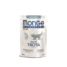  Monge Cat Monoprotein Paté Kitten - pisztráng 85 g macskaeledel