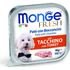 Monge Dog Fresh Paté&amp;Chunkies pulyka 100 g kutyaeledel