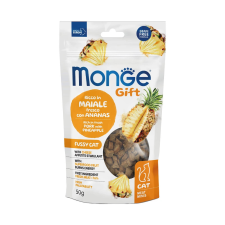 Monge GIFT Húsos Mini Monoprotein Jutalomfalat Válogatós Macskáknak (Sertéshús Ananásszal) - 50 g jutalomfalat macskáknak