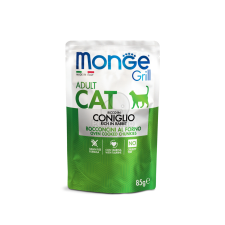  Monge Grill Cat Adult Nyulas Falatok Aszpikban 85 g macskaeledel