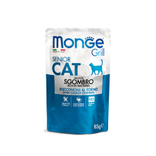  Monge Grill Cat Senior Makrélás Falatok Aszpikban 85 g macskaeledel