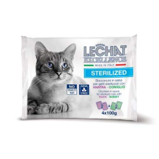  MONGE LECHAT EXCELLENCE STERILIZED kacsa/nyúl multi pack 4x100g alutasak macskaeledel