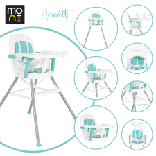 Moni Amaretti 3in1 szétszedhető etetőszék menta etetőszék