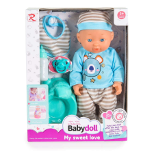 Moni Baba 31 cmes fiú baba cumis szürke baba