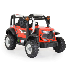 Moni Bo harvest traktor, elektromos, 2motoros piros elektromos járgány