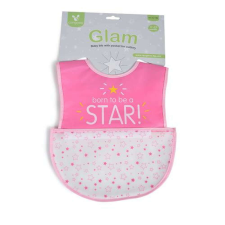 Moni Glam előke tépőzáras, zsebbel, műanyag pink előke