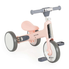 Moni Learn-to-ride mini futóbicikli 3 kerekű, összecsukható pink/rózsa lábbal hajtható járgány