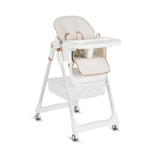 Moni Lindo etetőszék kiegészítőkkel (előke, kanál, villa) Fehér etetőszék