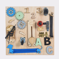 Moni Montessori Fából készült matatófal (30x30 cm) - Tacskó fajáték