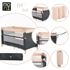  MONI Next level utazóágy lehajtható oldalfal 2 szint bézs utazóágy