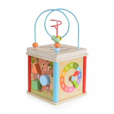  Moni Toys Fajáték fa activity kocka órás készségfejlesztő