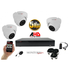  Monitorrs Security - AHD Dóm kamerarendszer 3 kamerával 5 Mpix - 6043K3 megfigyelő kamera