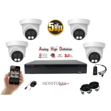 Monitorrs Security - AHD dóm kamerarendszer 4 kamerával 5 Mpix - 6197K4 megfigyelő kamera