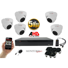 Monitorrs Security - AHD Dóm kamerarendszer 5 kamerával 5 Mpix - 6043K5 megfigyelő kamera