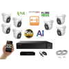  Monitorrs Security - AI IP Aktív dóm kamerarendszer 7 kamerával switchel 5 mpix - 6077K7B