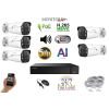  Monitorrs Security - AI IP Aktív kamerarendszer 5 kamerával 5 mpix WTube - 6079K5