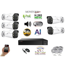  Monitorrs Security - AI IP Aktív kamerarendszer 5 kamerával 5 mpix WTube - 6079K5 megfigyelő kamera