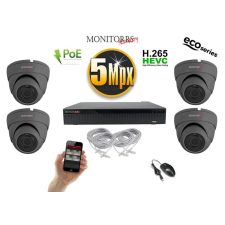  Monitorrs Security - IP Dóm kamerarendszer 4 kamerával 5 Mpix GD - 6081K4 megfigyelő kamera