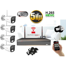 Monitorrs Security - Wifi IP kamerarendszer 4 kamerával 5 Mpix - 6121K4 megfigyelő kamera