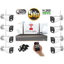 Monitorrs Security - Wifi IP kamerarendszer 8 kamerával 5 Mpix - 6121K8 megfigyelő kamera
