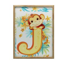 MONKEY WALL PLAKÁT BETŰ J KERET NÉLKÜL 40x50 CM grafika, keretezett kép