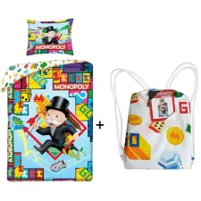  Monopoly ágyneműhuzat + tornazsák szett (100 % pamut) (1103) lakástextília