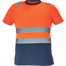  MONZON Hi-Vis póló narancs-navy L láthatósági ruházat