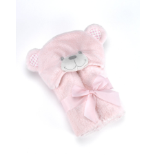 Mora POMPON BEAR P86 pléd 75*95 04-pink - dobozos babaágynemű, babapléd