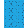 MOS Etikett címke színes kör 60 mm-es átmérő kerek kék 12 db/ív, 25 ív/csomag