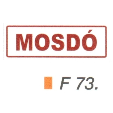  Mosdó F73 információs címke